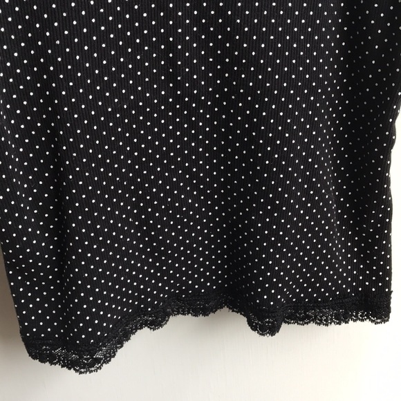 L.e.i. Y2K polka Dot Cami Tank Lace Straps Trim L - Picture 4 of 10